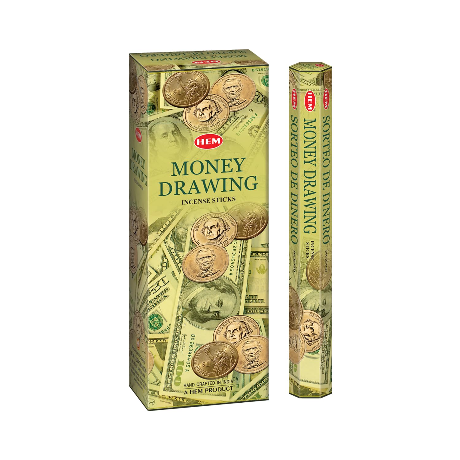 HEM Money Drawing 100 Incense Sticks (5 x 20 Pack)