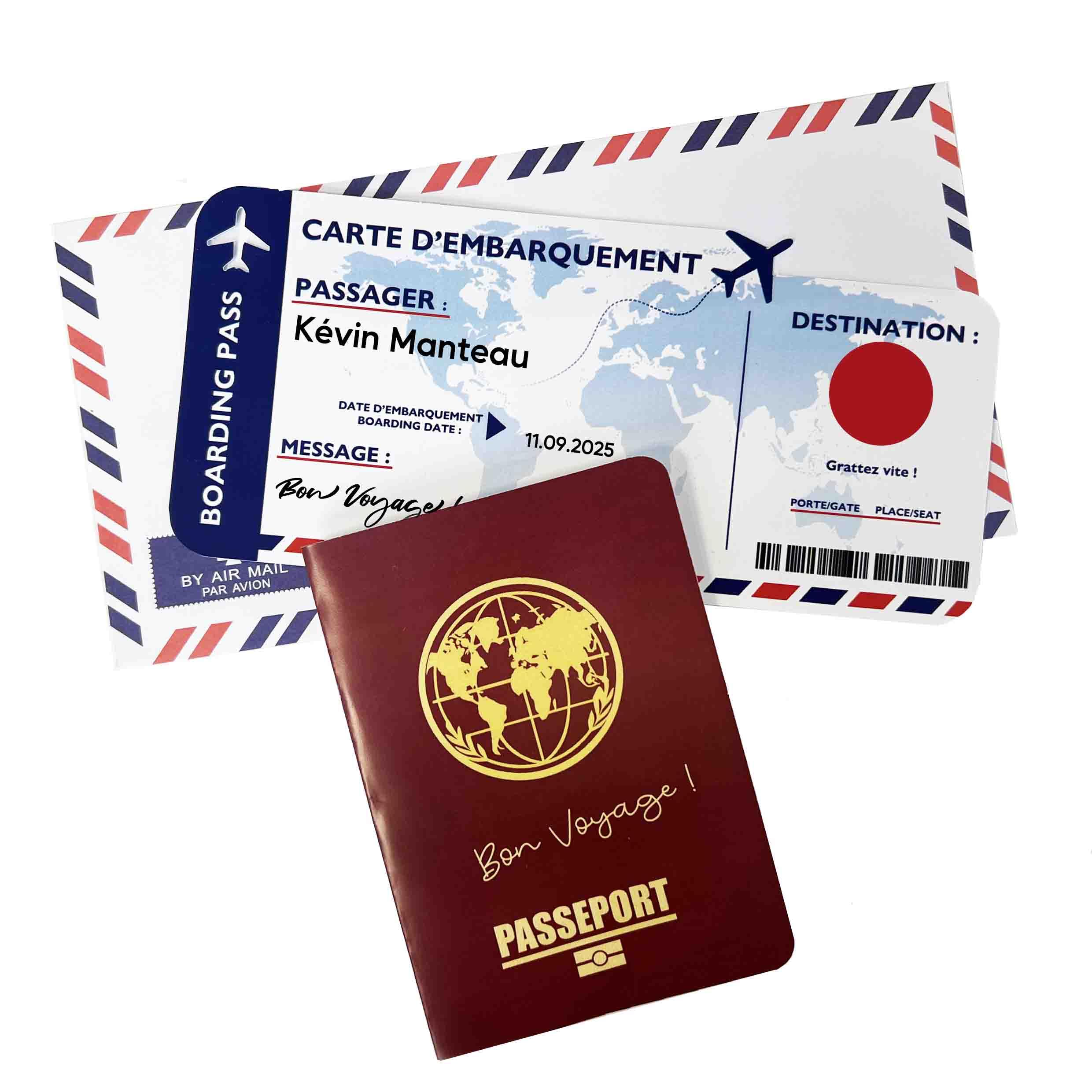 Carte Cadeau Voyage Carte Embarquement Personnalisée