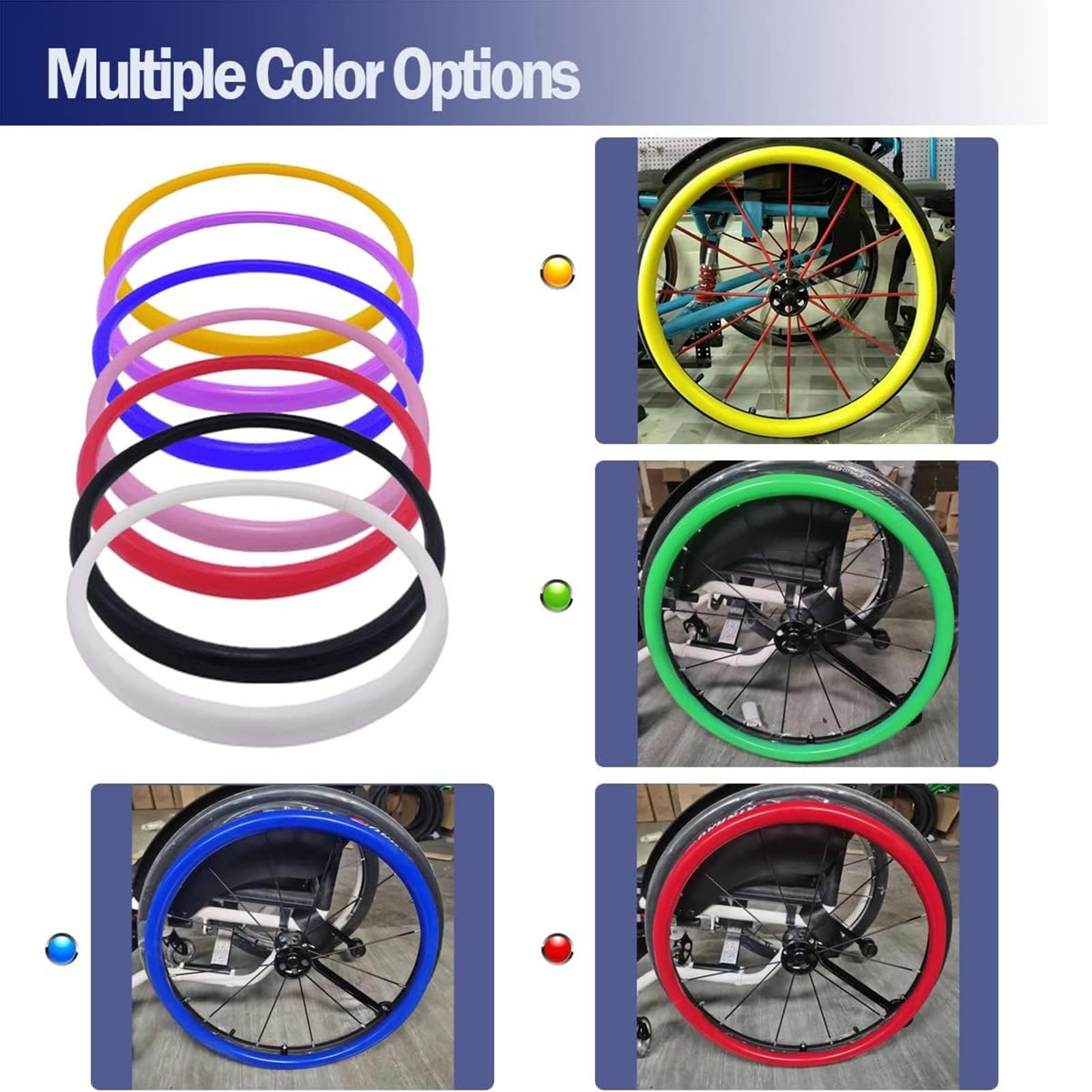 Fundas para aro de empuje de silla de ruedas, fundas para aro de empuje de silla de ruedas, funda protectora de silicona para aro de empuje de rueda trasera de silla de ruedas, accesorios para silla d
