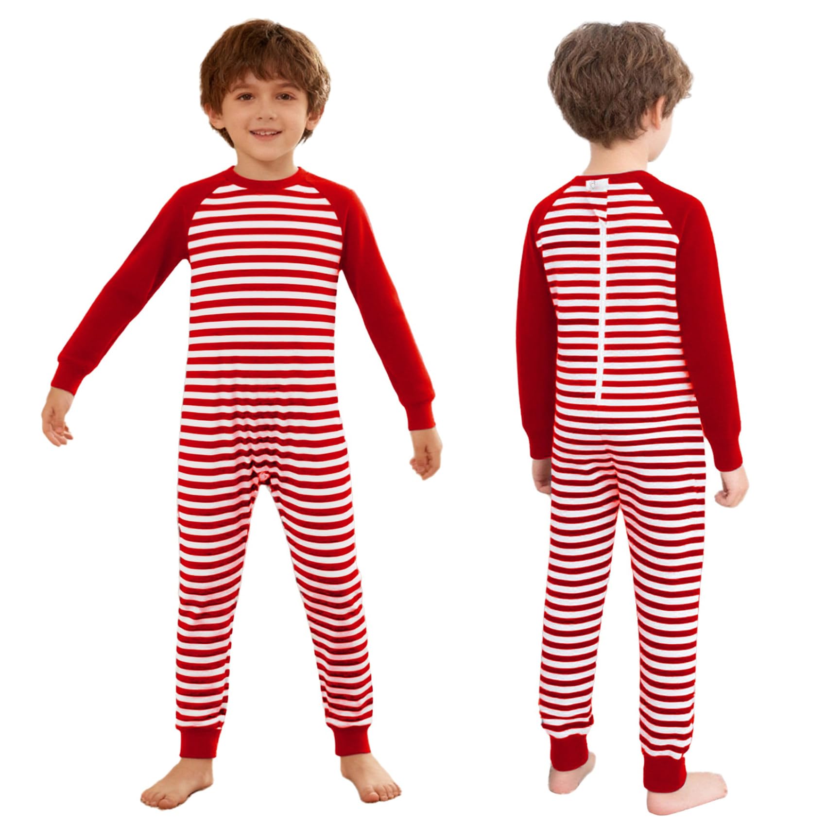 Vêtements Adaptatifs Anti-arrachage Unisex Pour Enfants Avec Besoins Particuliers Salopette Rayée Longue 3-16 Ans