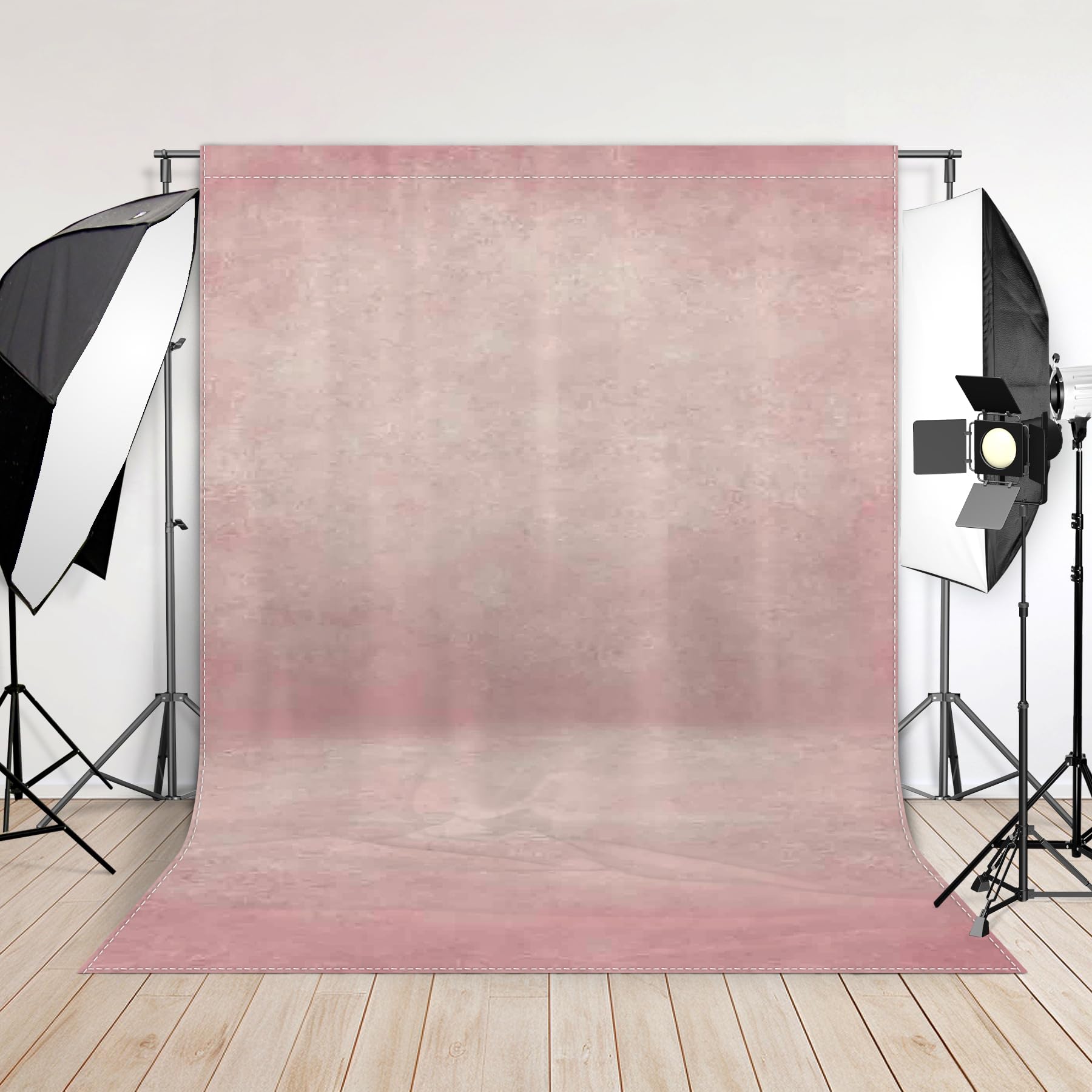 ZTHMOE 5x7ft Fabric Blue Abstract Texture Photography Backdrop (No Stand No Clips) Portrait Photoshoot Background Adult Newborn Child Headshot Photo Studio Props Booth Rod Pocket On Top: 6'x8' Pink