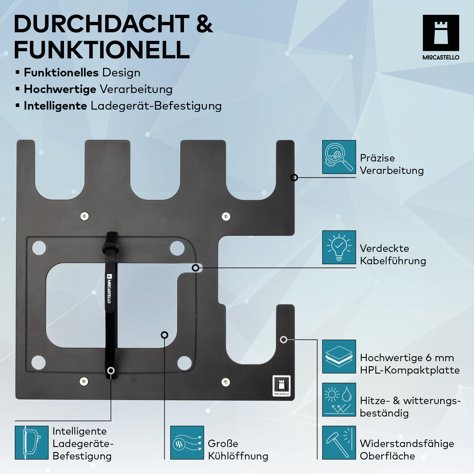 TAKE&GO Wandhalterung für Makita Akkus und Ladegerät – mit cleverer Ladegerät-Befestigung für festen Halt sowie einzigartige Flexibiltät und Mobilität beim Laden (Farbe: Schwarz)