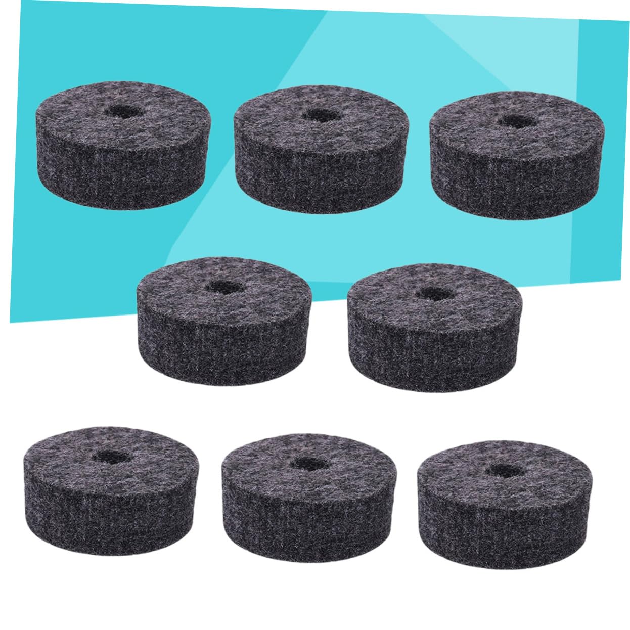 ibasenice Drum Accessories 8 Pack Felt Washers for Bass Drum Pad Cymbal Stand (grey)