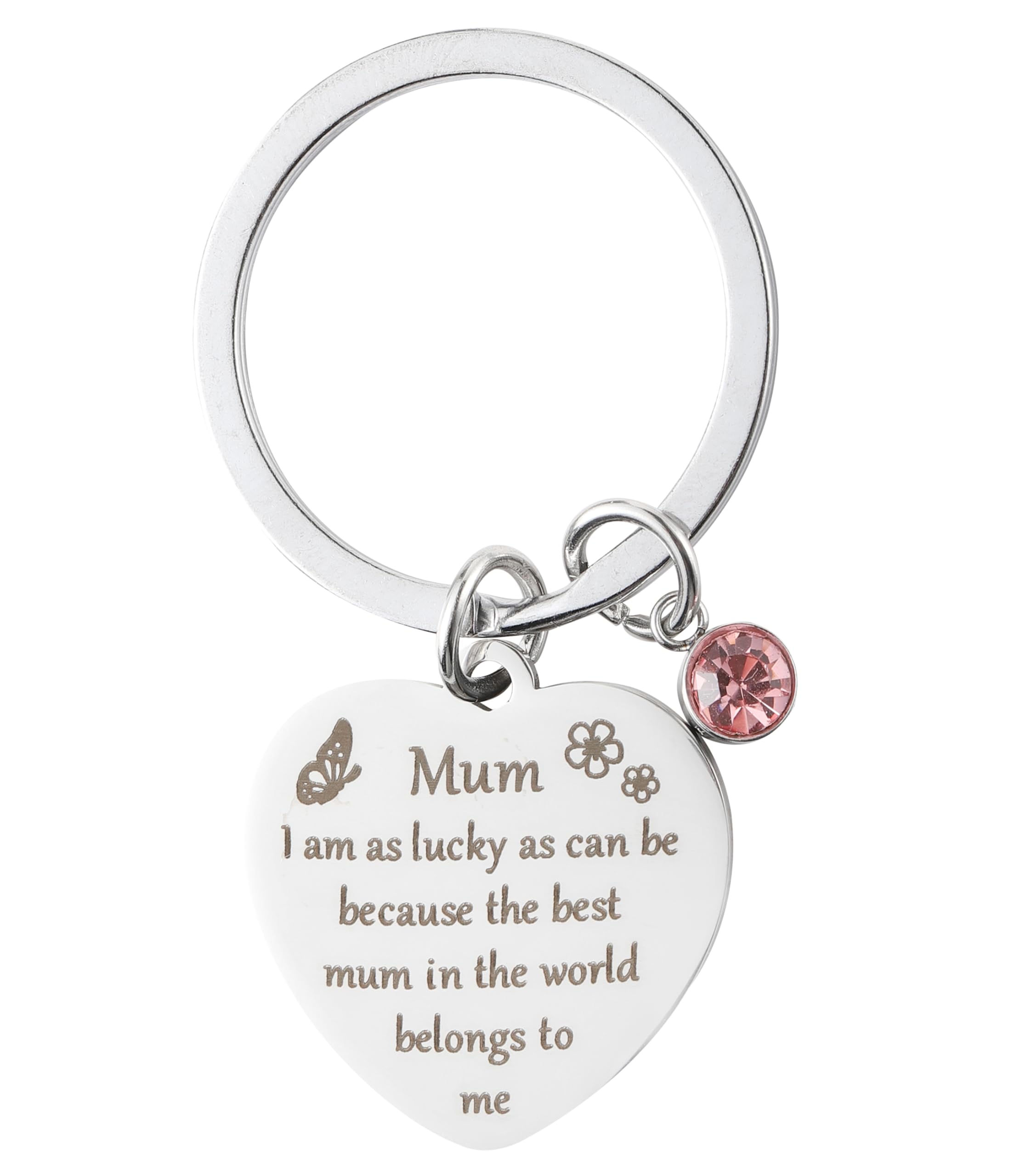 Komonee Women's Silver Best Mum In The World Keyring True Best Friend Quote Friendship Keychain Bestie Love Bff Mum Gift Inspirational Motivational Present