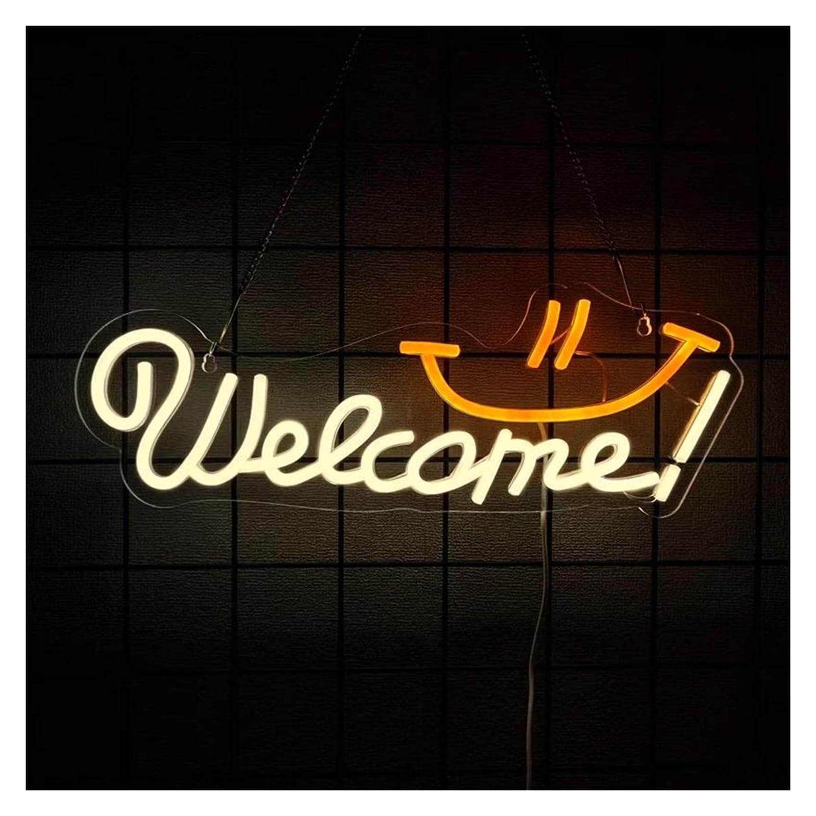 SHOUXI Sign Lamp Welcome Neon Sign Light Dimmable USB Powered for Store Florist Bar Salon Cafe Restaurant Pub Wall Decor 41.5cmx15cm
