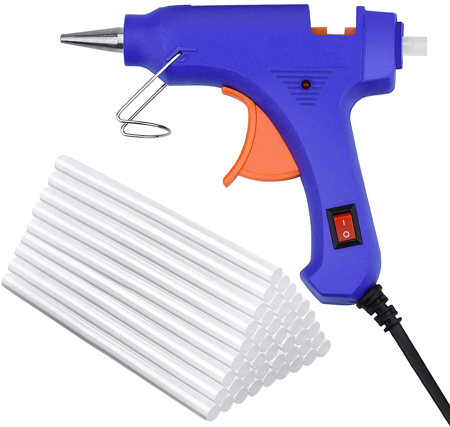 20W Hot Melt Glue Gun, Mini Melt Glue Gun with 50 Pcs Transparent Melt Glue Sticks for Heating DIY Craft Repair