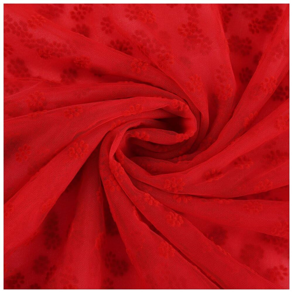 Tela de tul 150 cm x 3 yardas de malla con estampado floral decorativo