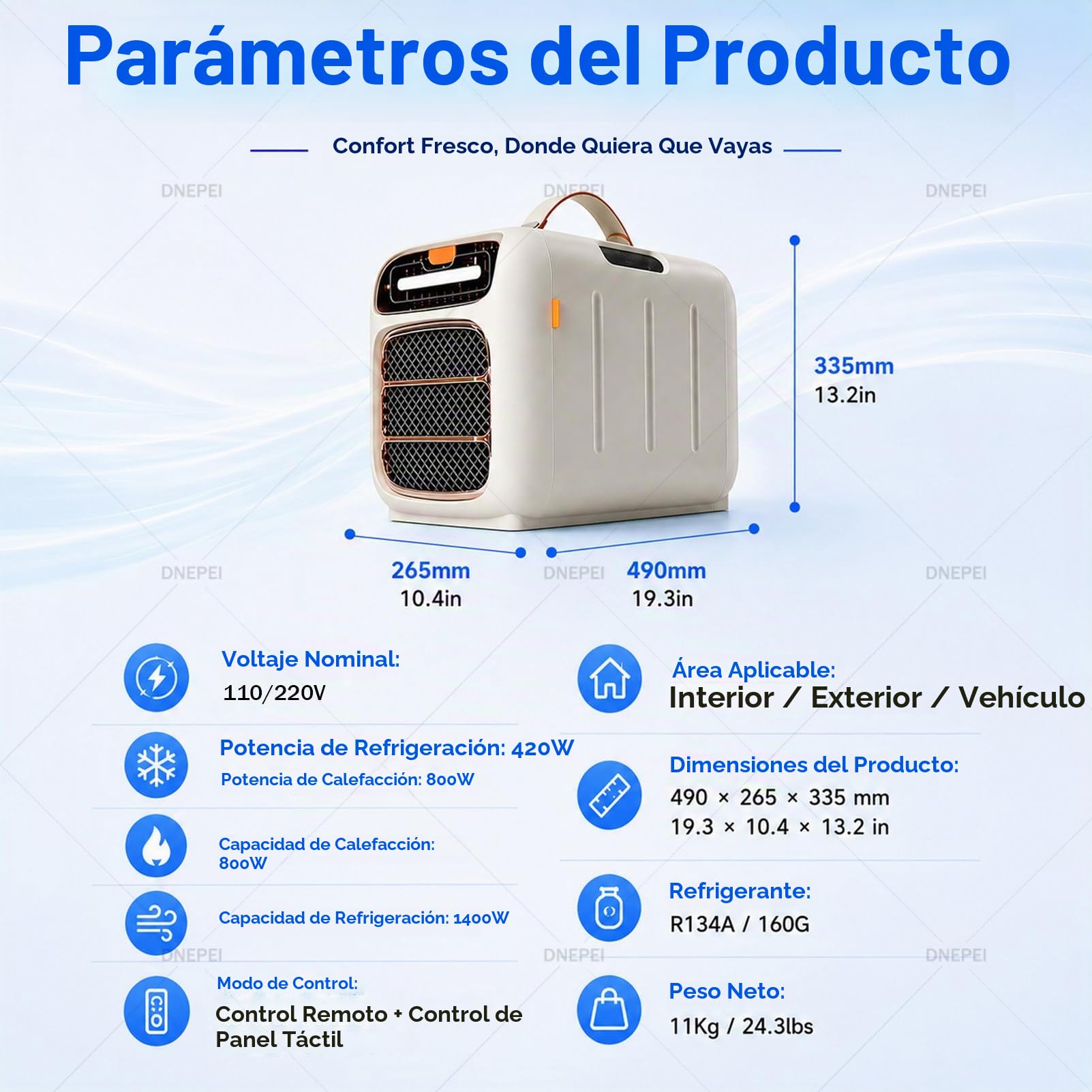 Aire Acondicionado portatil con Bomba de Calor,Aire Acondicionado Camping Heatingandcooling