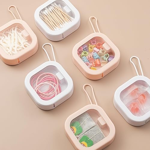 Miniatura 6 de HBlife Organizador portátil para bandas para el cabello, 6 unidades, contenedores de almacenamiento de Q-tip de viaje, caja apilable para Bobby Pin