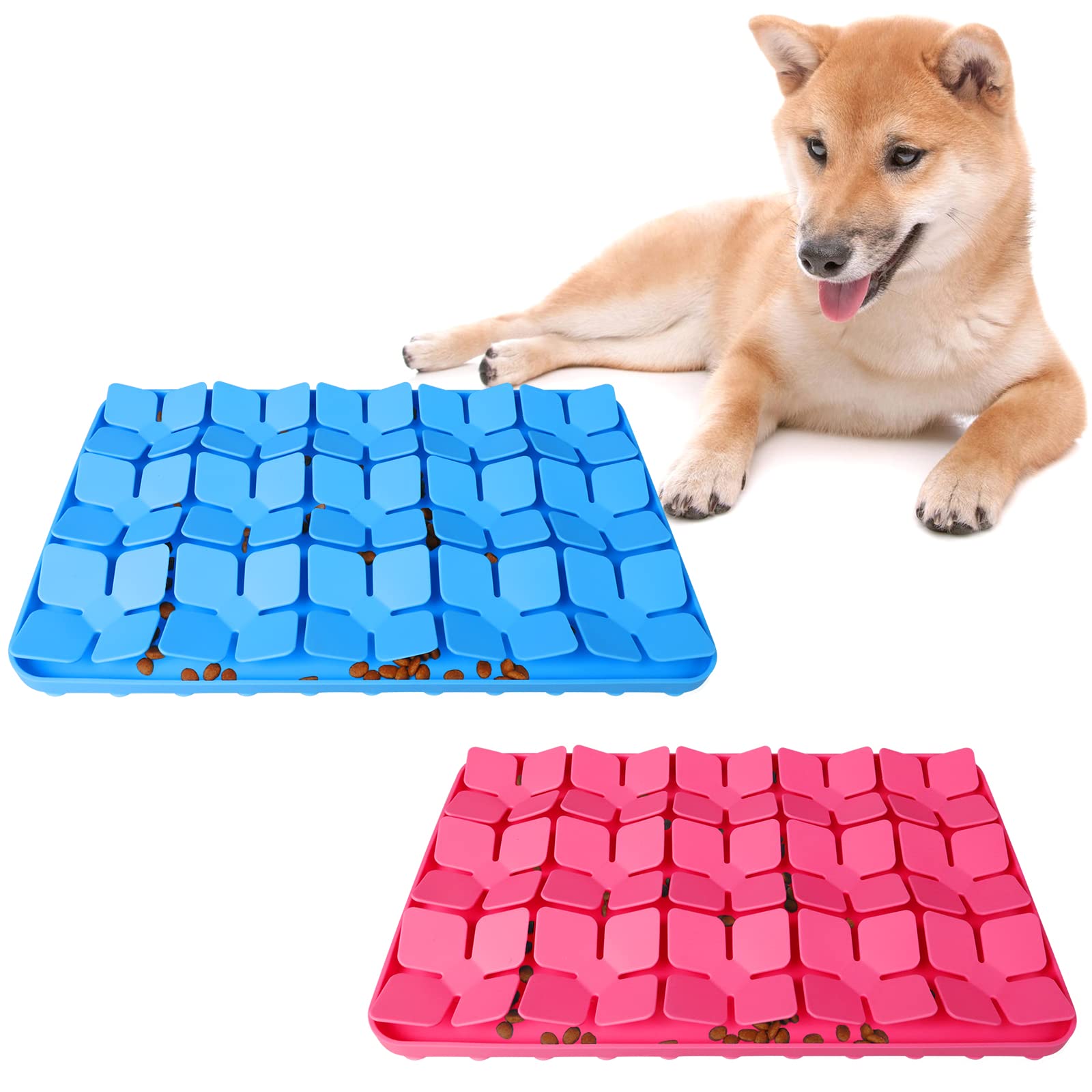 Snuffle Mat for Dogs 2 Pack,Silicone Interactive Dog Mat to Protect Dog's Nose for Smell Training and Slow Eating,Encourages Natural Foraging Skills and Stress Relief for Dog Mental Stimulation Toys — image 1