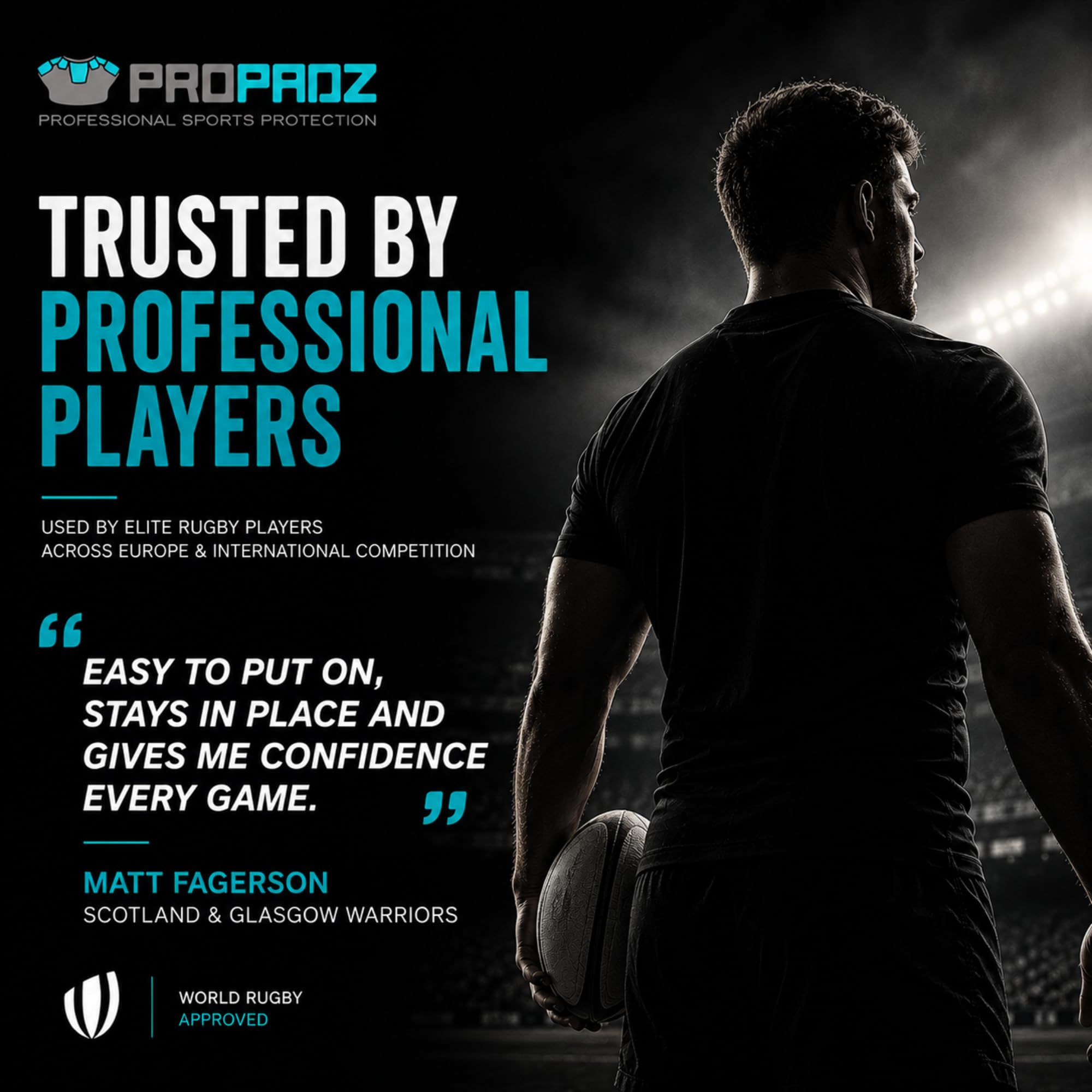 PROPADZ AC Shoulder Protection Vest – AC Joint Recovery & Impact Relief for Rugby Players – Includes Vest + 2 Gel Pads – Designed for Injury Prevention & Shoulder Support
