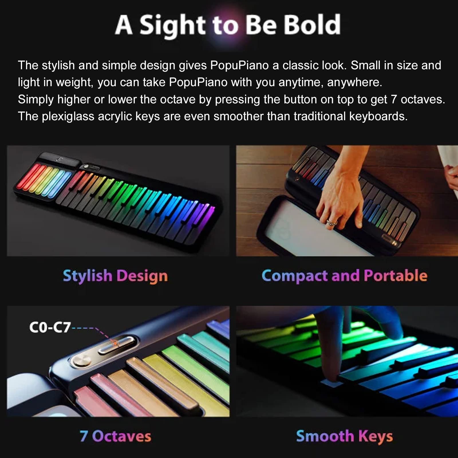 鍵盤楽器 SMART PORTABLE PIANO Amazon.co.jp: スマートでカラフルな子供用ポータブルピアノ