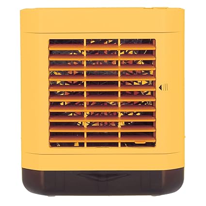 Little Portable Air Conditioner Household Mini Electric Fan USB Charging Air Conditioning Cooler Fan for Home Office(yellow)