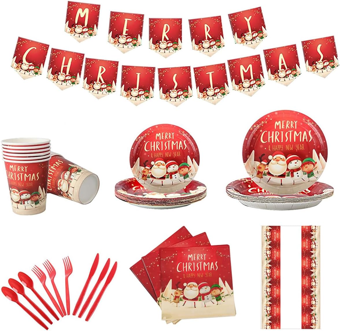 Christmas Decoration Happy New Year Decoration Christmas Decor Xmas Ornament Banner Set SDZS1534