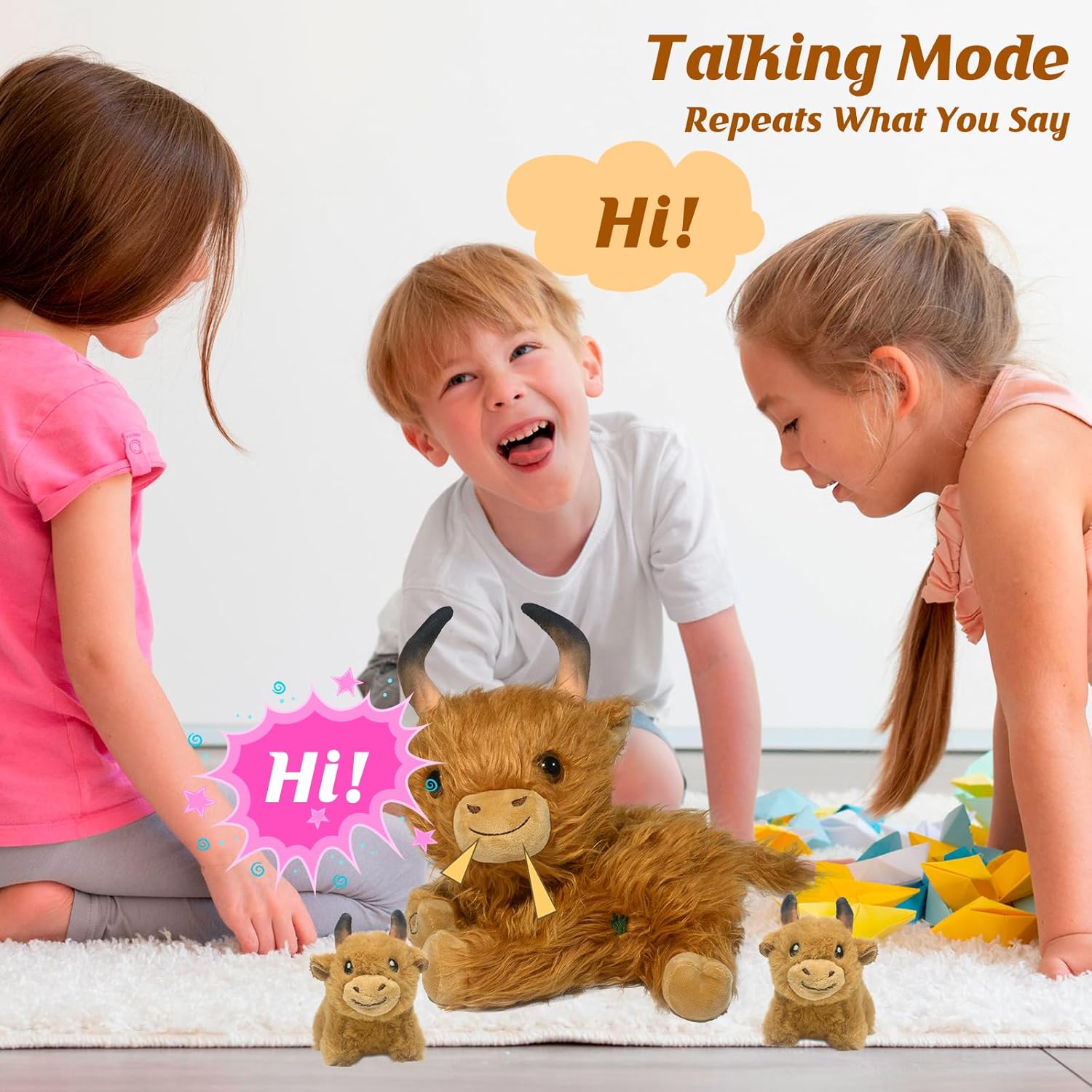 Nurturing Cow Stuffed Animal with 2 Plush Babies,Baby Stuffed for Girls and Boys Plushy Mommy Cattle with Baby Cattle for Birthday Party Favors Gifts - Image 5