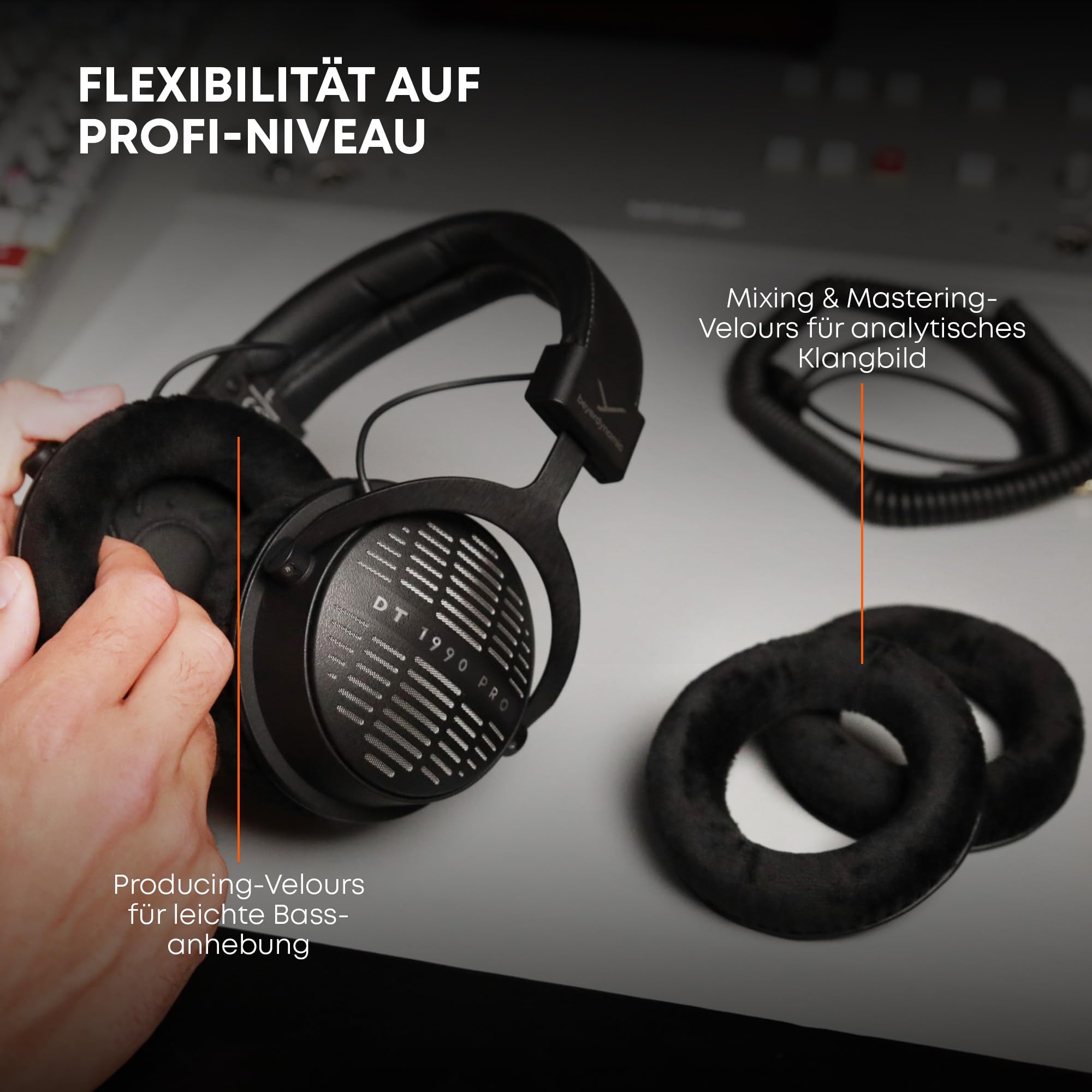beyerdynamic DT 1990 PRO MKII Over-Ear-Studiokopfhörer mit offener Bauweise, steckbarem Kabel, präzisem Referenzklang für Mixing und Mastering, in schwarz