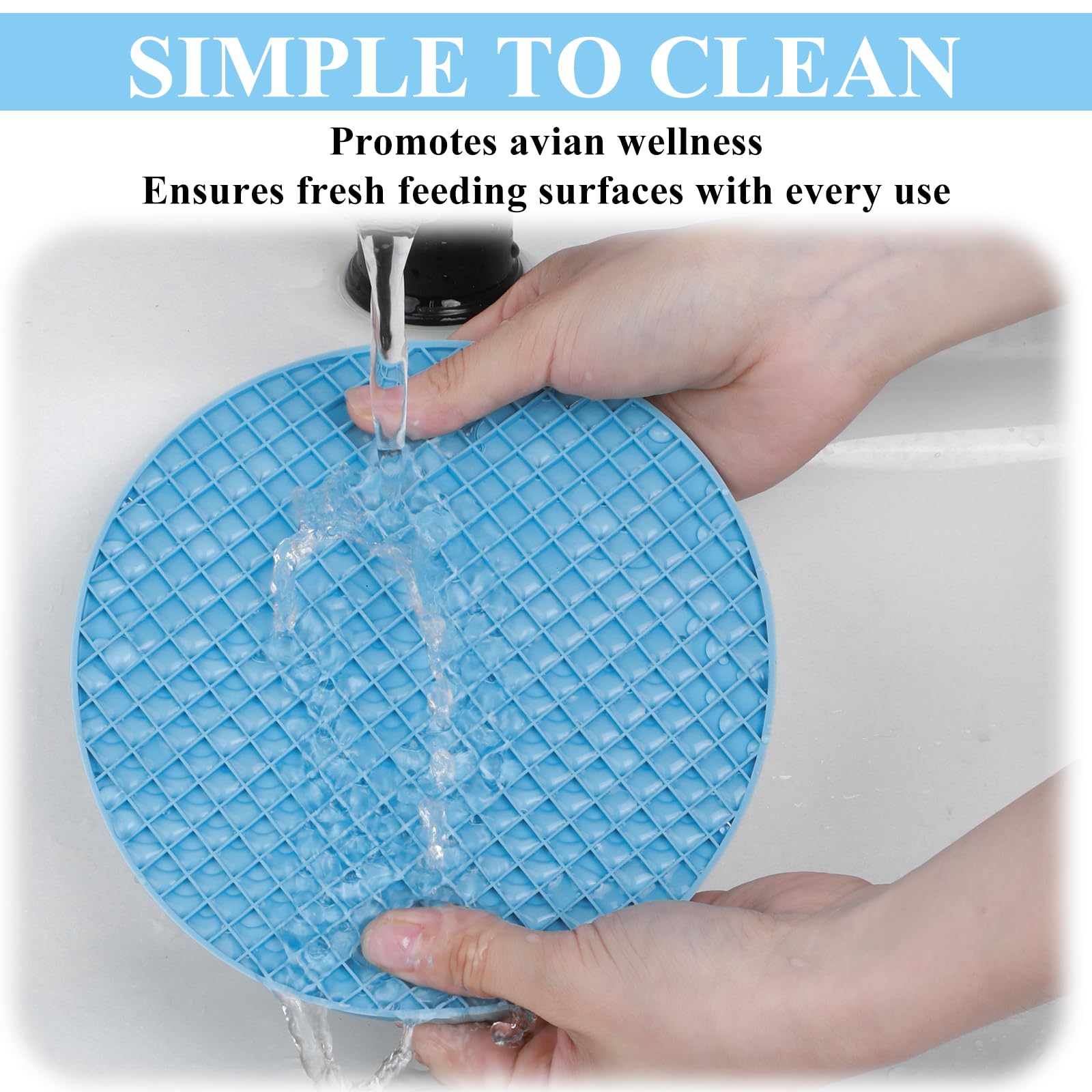 2Pcs Foraging Mats for Cockatiel, Bird Slow Feeder Mats, Interactive Foraging Mat for Parakeets, Cockatiels and Small Birds (Green/Light Blue) - image 7