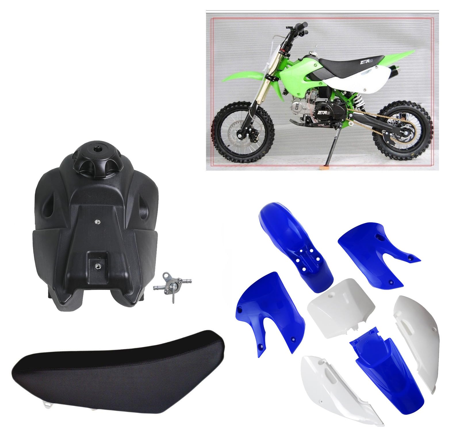 Kit De Carenado Para Kawasaki KLX110 Kit De Carenados De Guardabarros De  Plástico ABS Para Moto Kawasaki KLX110, KX65, Suzuki DRZ110 Accesorio Moto  Off-road, image size:1600x1516