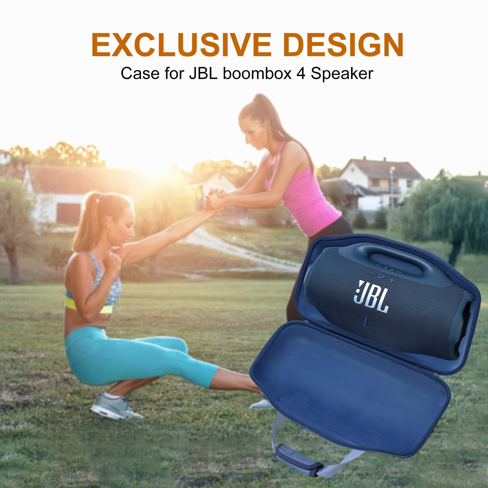 Tasche für JBL Boombox 4 leistungsstärkste tragbare, wasserdichte Lautsprecher, Schwarz | Hartschalen-Tragetasche für JBL Boombox 4 leistungsstarke, tragbare, wasserdichte Lautsprecher