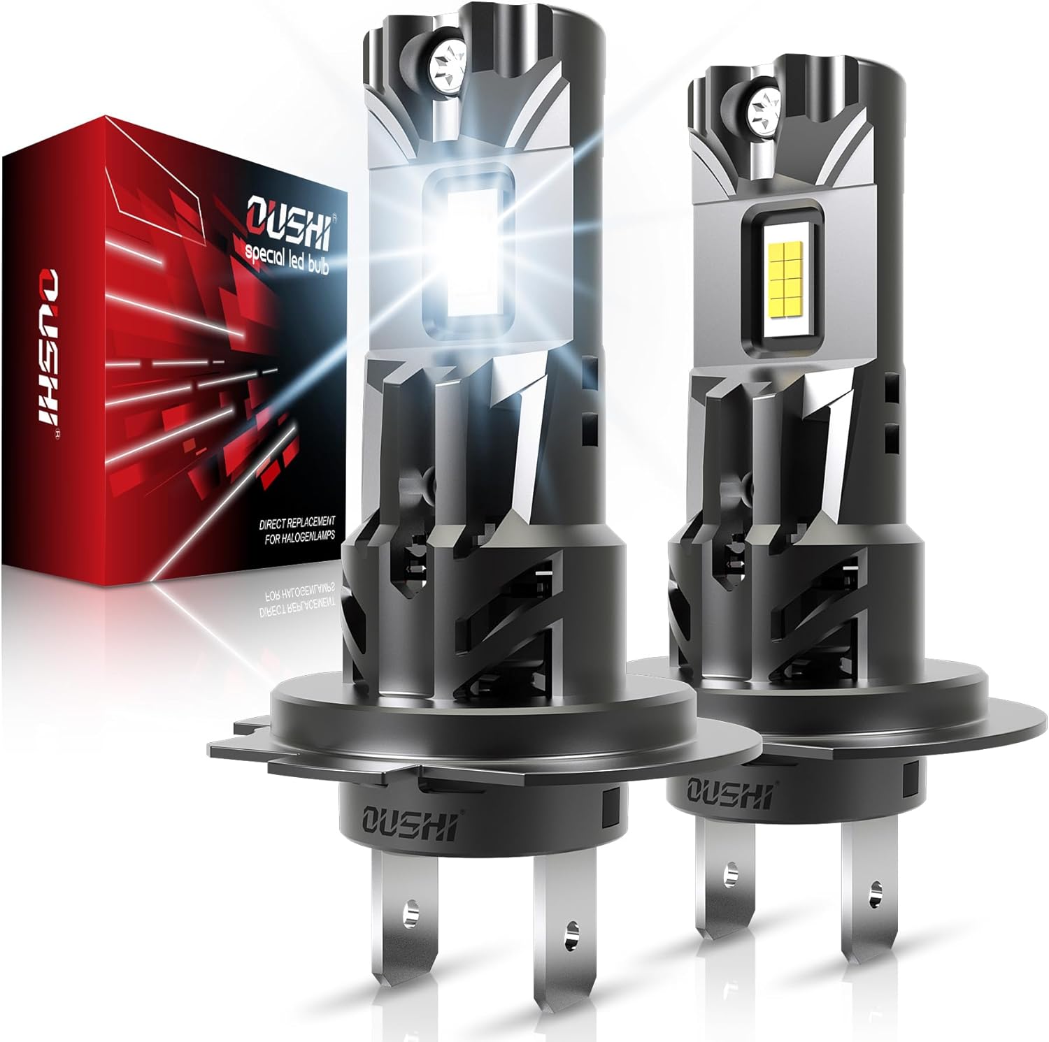 OUSHI H7 LED Headlight Bulb, 500 Brighter 6000K Xenon White 80W