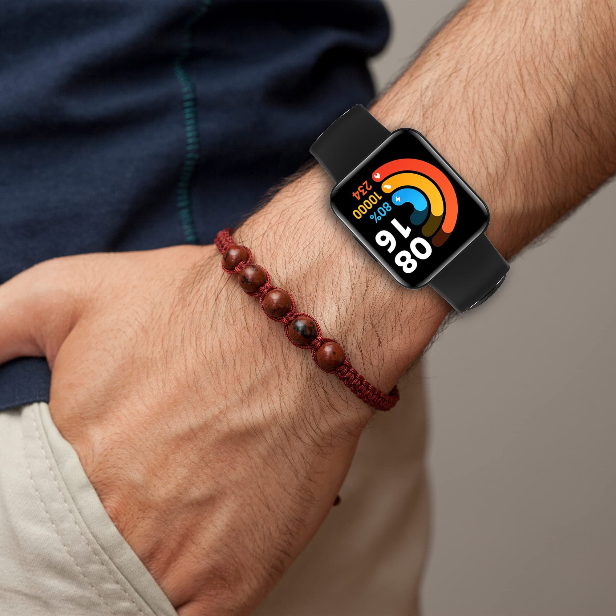 Bracelet en silicone compatible avec Xiaomi Mi Watch 2 Lite/Redmi Watch 2 pour homme et femme, bracelet de rechange pour montre Redmi Watch 2 (noir/rouge, noir/gris)