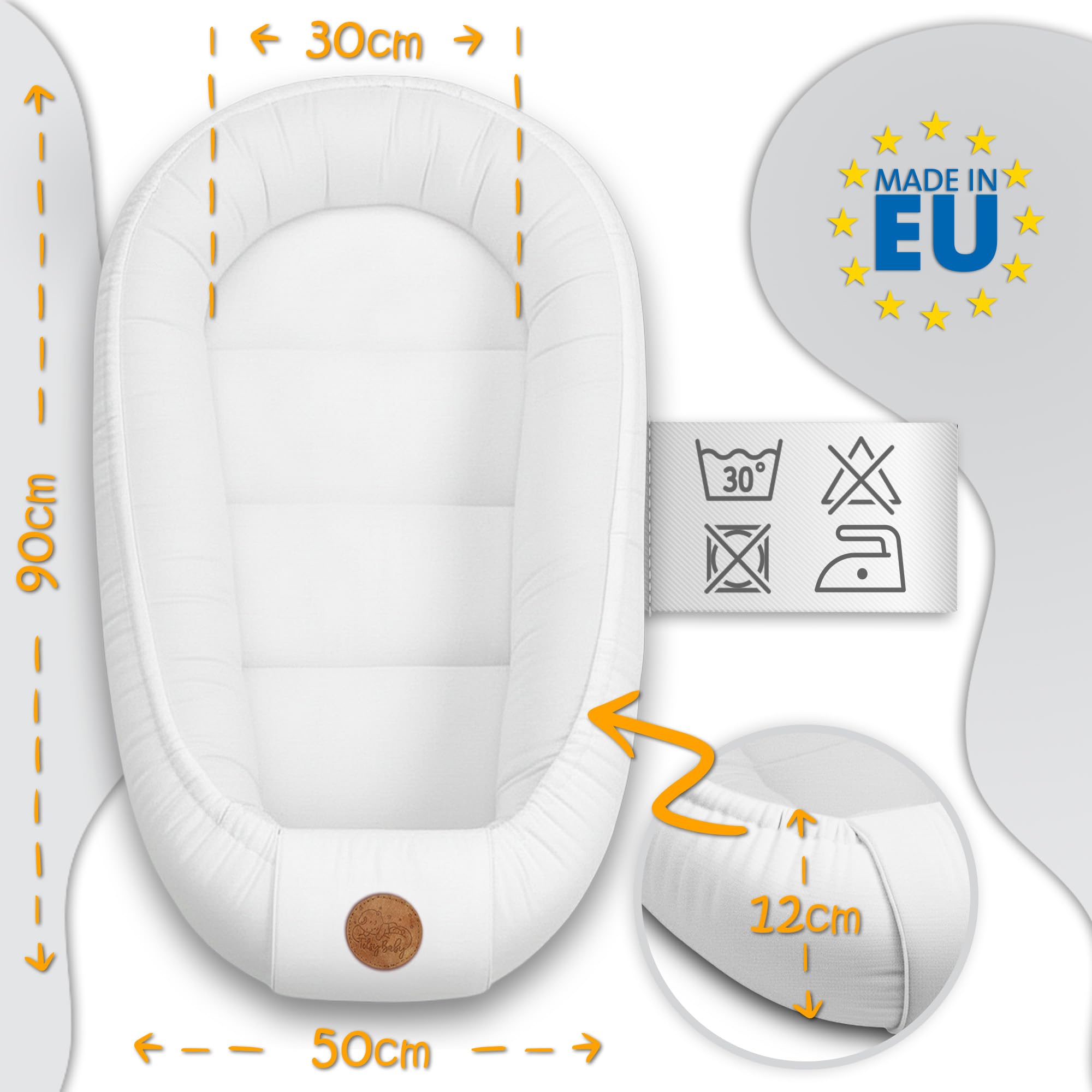 Riduttore lettino neonato - 90x50 cm baby nest trasportabile per neonati nido culla pod cocoonababy babynest antisoffoco Giraffe
