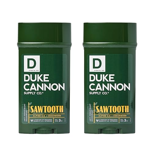 Duke Cannon Supply Co. Desodorante antitranspirante para hombres, 3 onzas, diente de sierra, paquete de 2, aroma masculino único, control de olores