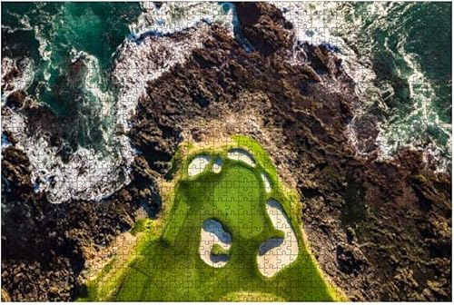 Vista vertical de un campo de golf California 1000 piezas rompecabezas de madera DIY niños rompecabezas educativo descompresión regalo juegos
