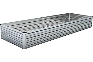8x4x1.5FT Galvanized Raised Planter Bed - Grow Your Veggies, Herbs and Flowers with Ease!