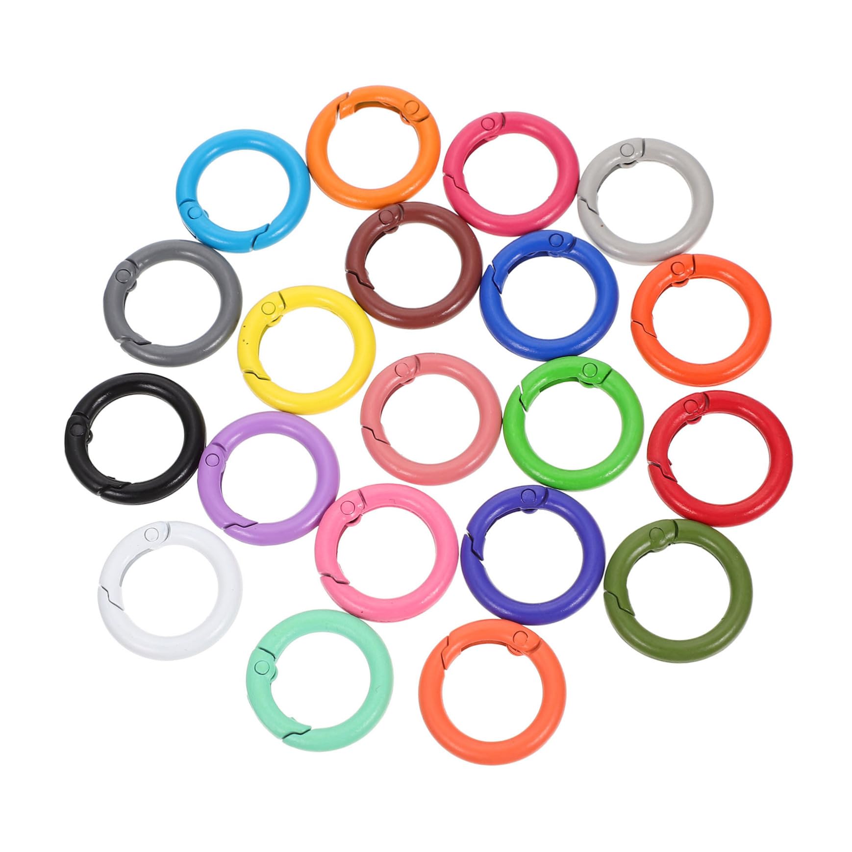 ULDIGI Round Keychain Clips Rings Spring Metal Spring Buckle for Daily Use Craftmaking Random Color