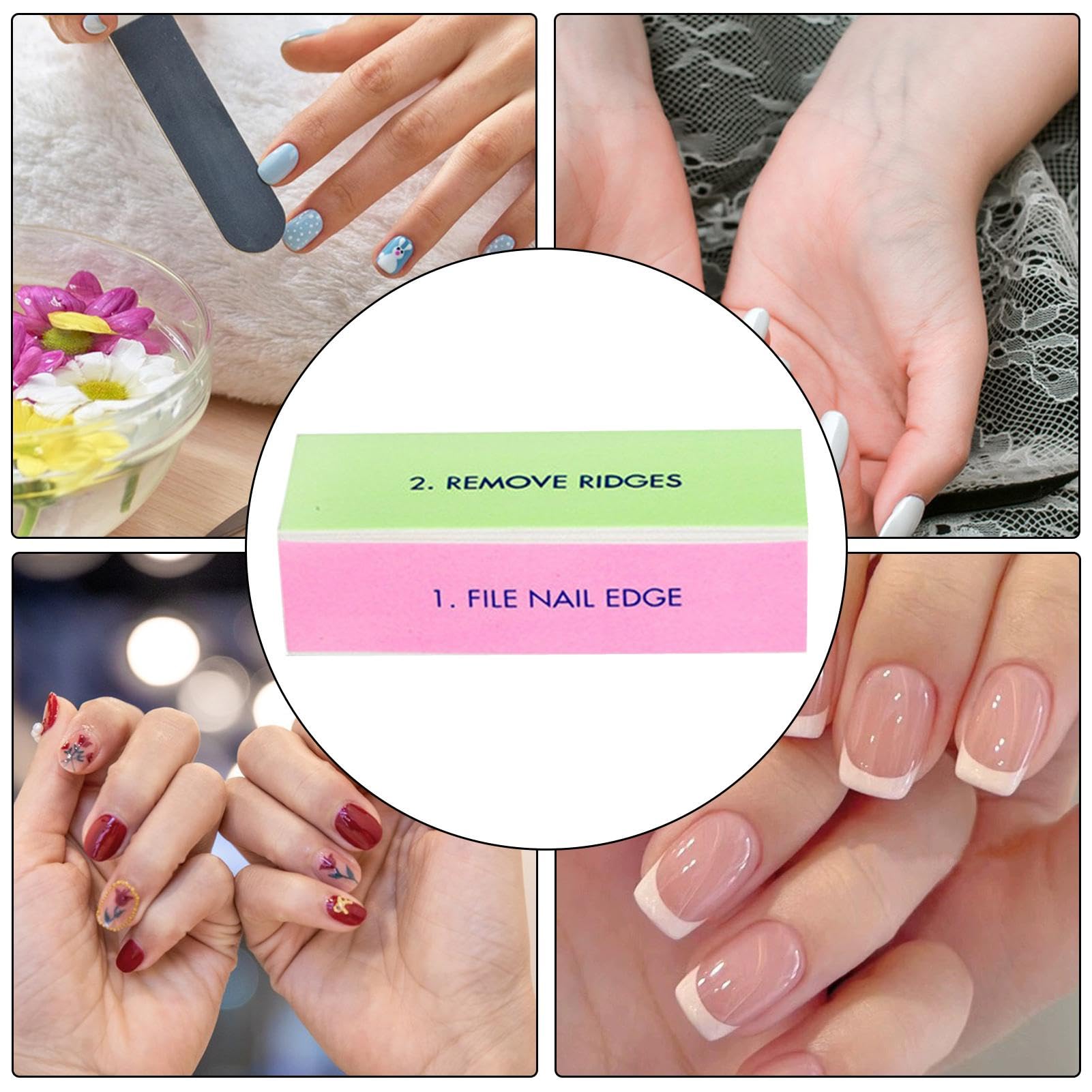 Blocco tampone per unghie a 4 vie, blocco tampone più liscio per unghie | tampone per unghie 4 lati, tampone lucido a 4 vie, lucidatrice per unghie, di lucidatura e levigatura per