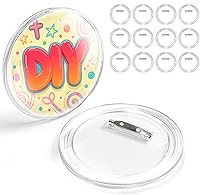 BBeary 12 Pack 3 Inch Clear Acrylic Button Pins - DIY Custom Photo Badges for Crafts, Galentine Party Favors