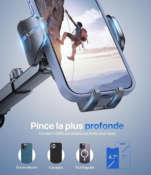 Visiter la boutique Miracase Miracase Support Téléphone Voiture [Ventouse Puissante] Porte Telephone Voiture Tableau de Bord, Rotation 360° Portable Ventouse pour iPhone Compatible avec 4-7.2" Smartphone in use