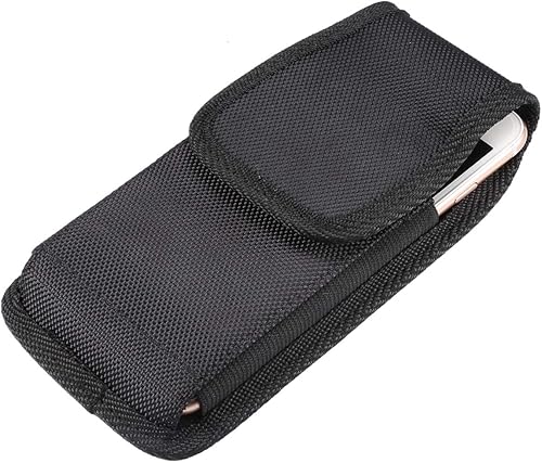 Funda vertical de nailon para teléfono celular con clip para cinturón de metal, funda para iPhone 16 Pro Max 15 14 Pro Max Samsung Galaxy S25 Ultra