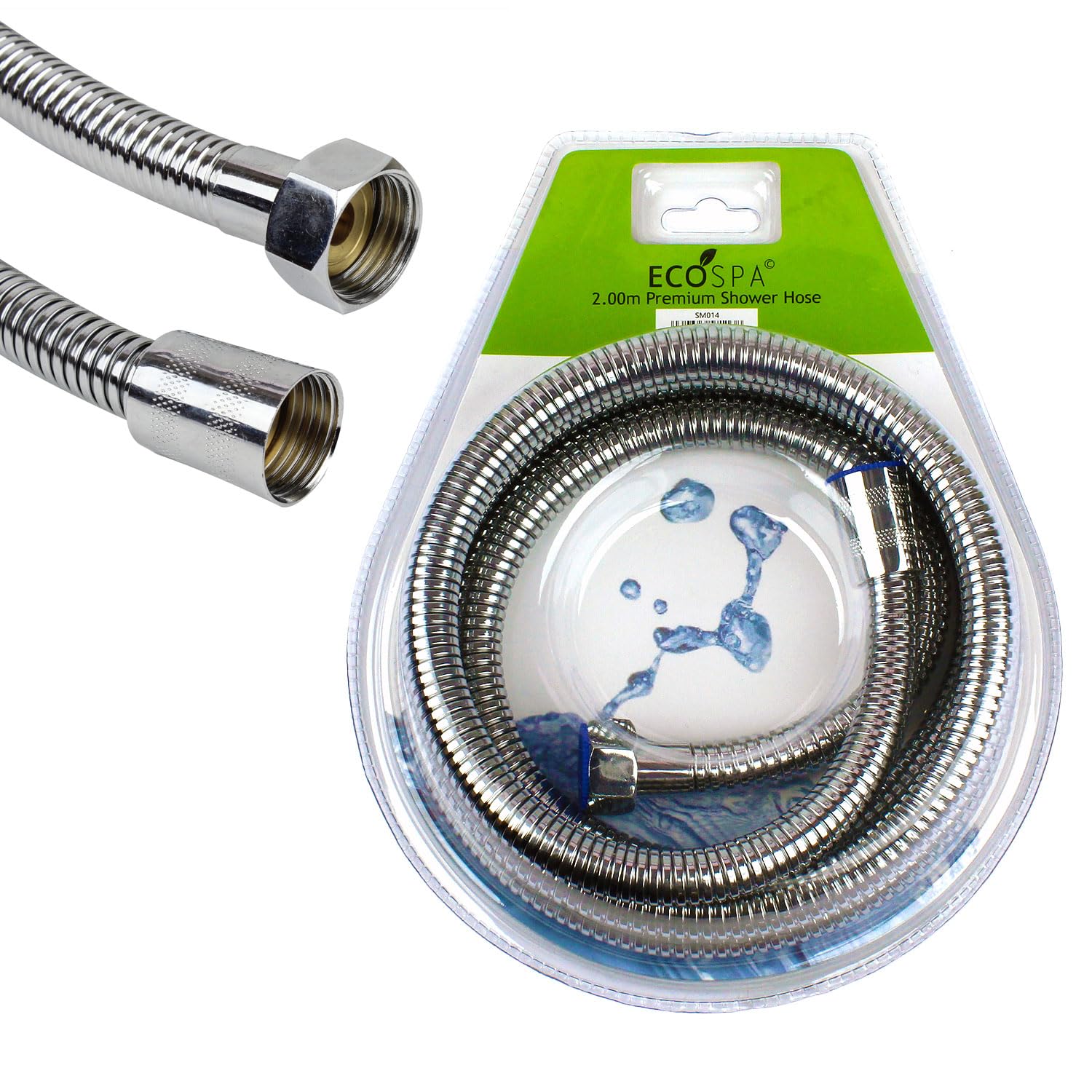 (2M) 2M Stainless Steel Shower Hose Anti-Kink Leakproof Universal Fit 5060693571138