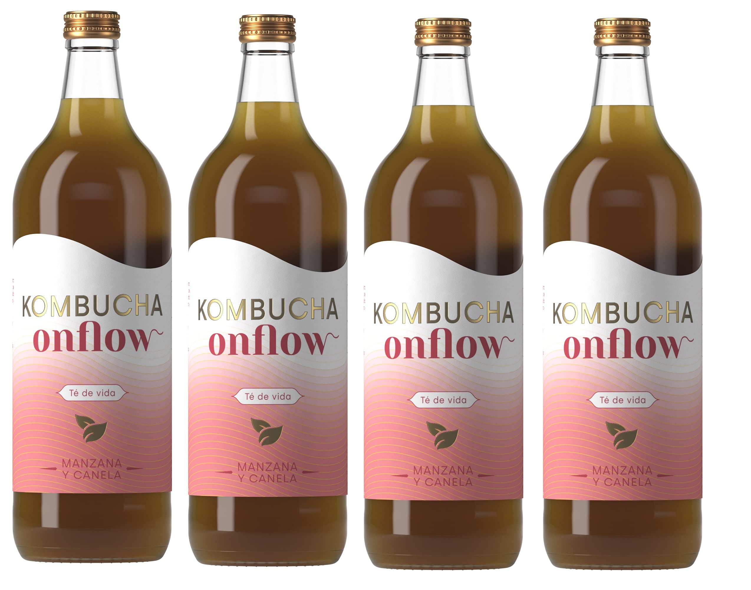 Buy Kombucha Onflow Apple Cinnamon Flavoured Kombucha Tea Pack of 4