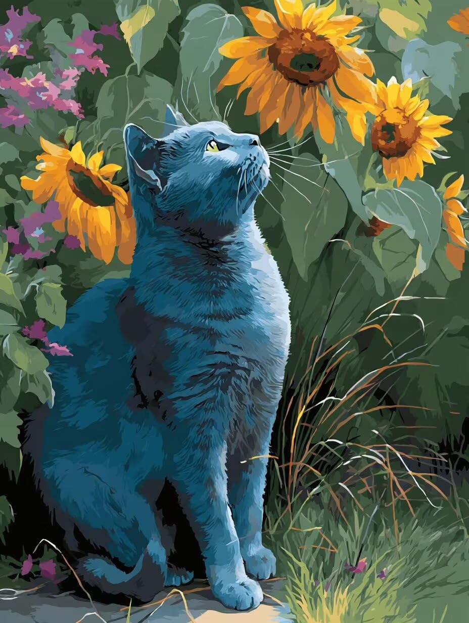 Puzzle pour Adults 5000 Pièces, Tournesol pour Chat, Bois de YHPGL4-609