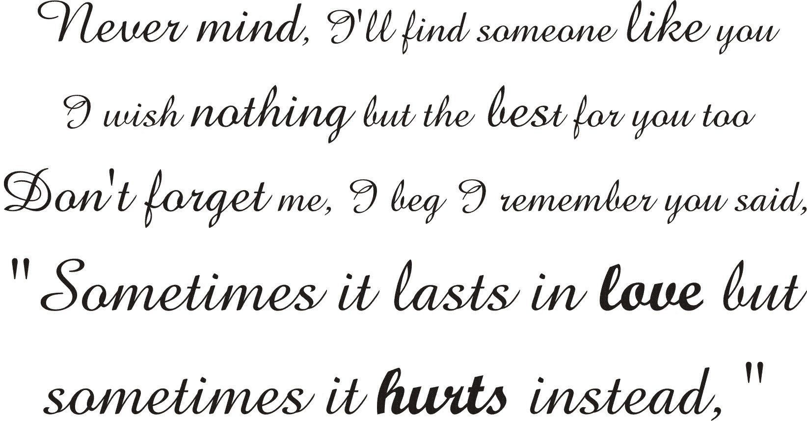 Fsss Ltd Wall Art Sticker Vinyl Quote Adele Lyrics Someone Like You 140 X 62cm Large Amazon Co Uk Diy Tools