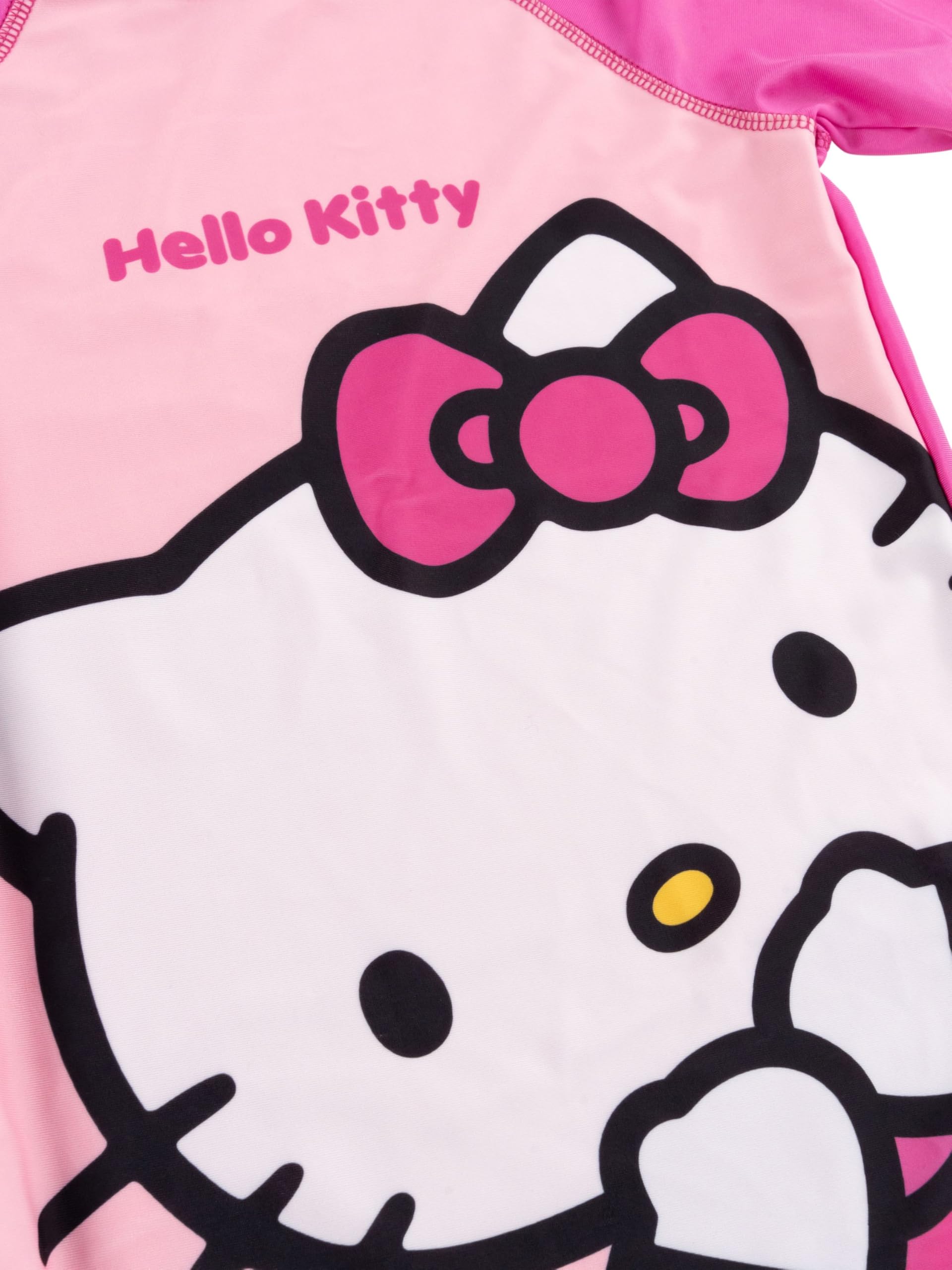 United Labels Hello Kitty dwuczęściowy kostium kąpielowy z ochroną UV 30, dla dziewcząt, różowy, moda kąpielowa dla dzieci, z koszulką i kąpielówkami, strój kąpielowy