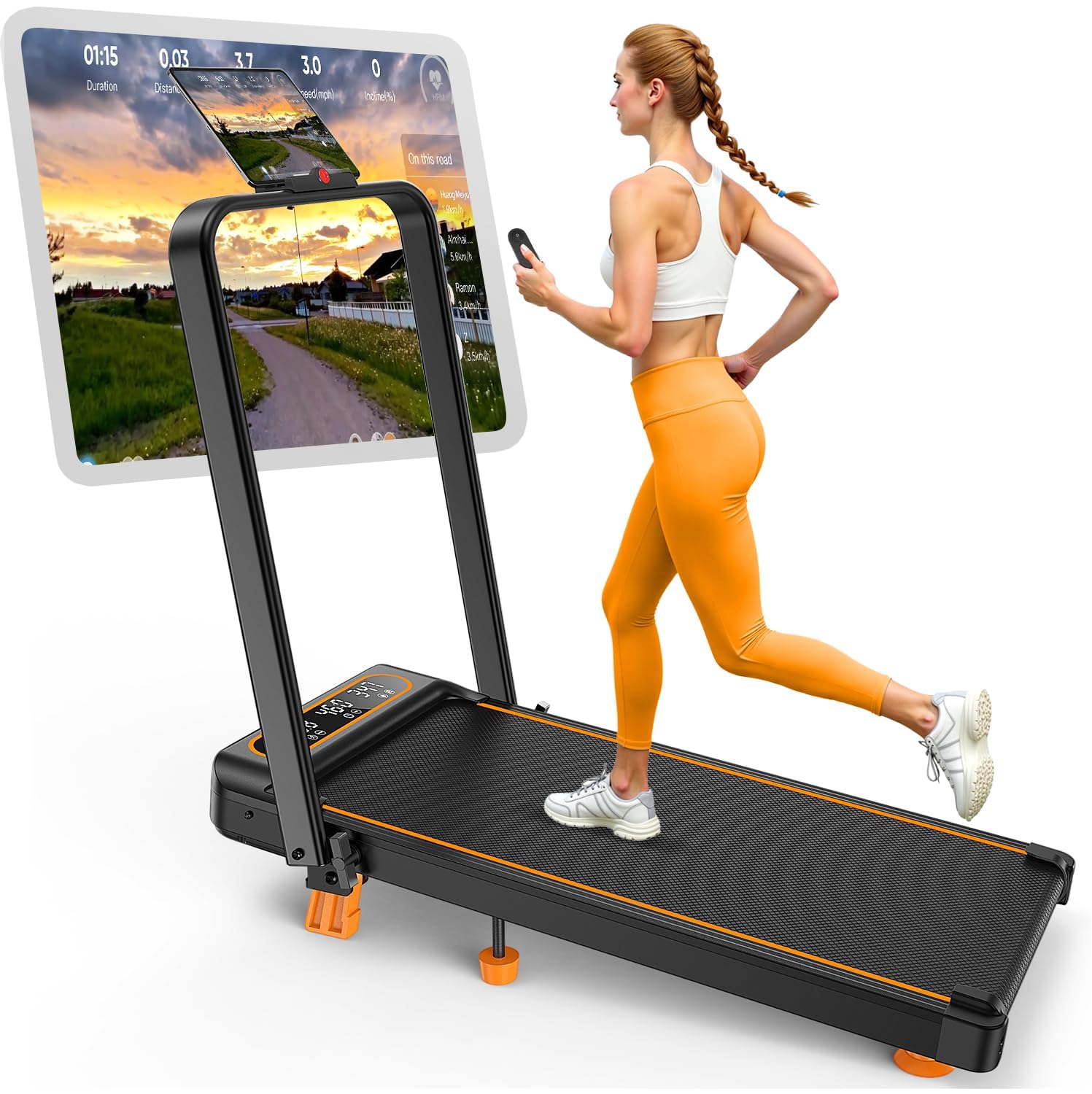 Rayspace Walking Pad Treadmill with 12% Incline, Upgraded 3.5HP Low Noise Treadmills for Home, Trisomy 4 in 1 Foldable Treadmill, Walking Pad with Handle, 350+lb Capacity, Smart APP & Remote