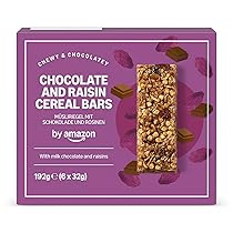 by Amazon Barretta Ai Cereali Al Cioccolato e All’uva Passa, 192g