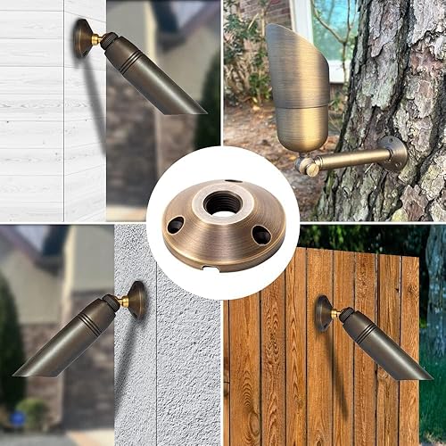 Miniatura 6 de Placa de montaje con luces LED de latón para superficie resistente, montaje empotrado, luz LED de bajo voltaje, iluminación de paisaje al aire