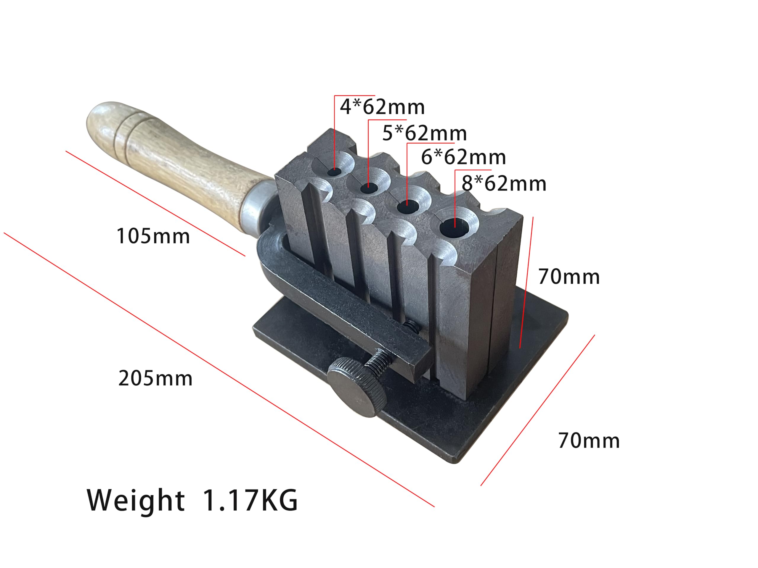 2-in-1-Drahtplatten-Barrenform, wendbar, 4 quadratische Löcher | Schmelzguss-Veredelung, Gold, Silber, Kupfer, Aluminium, Messing, Edelmetalle