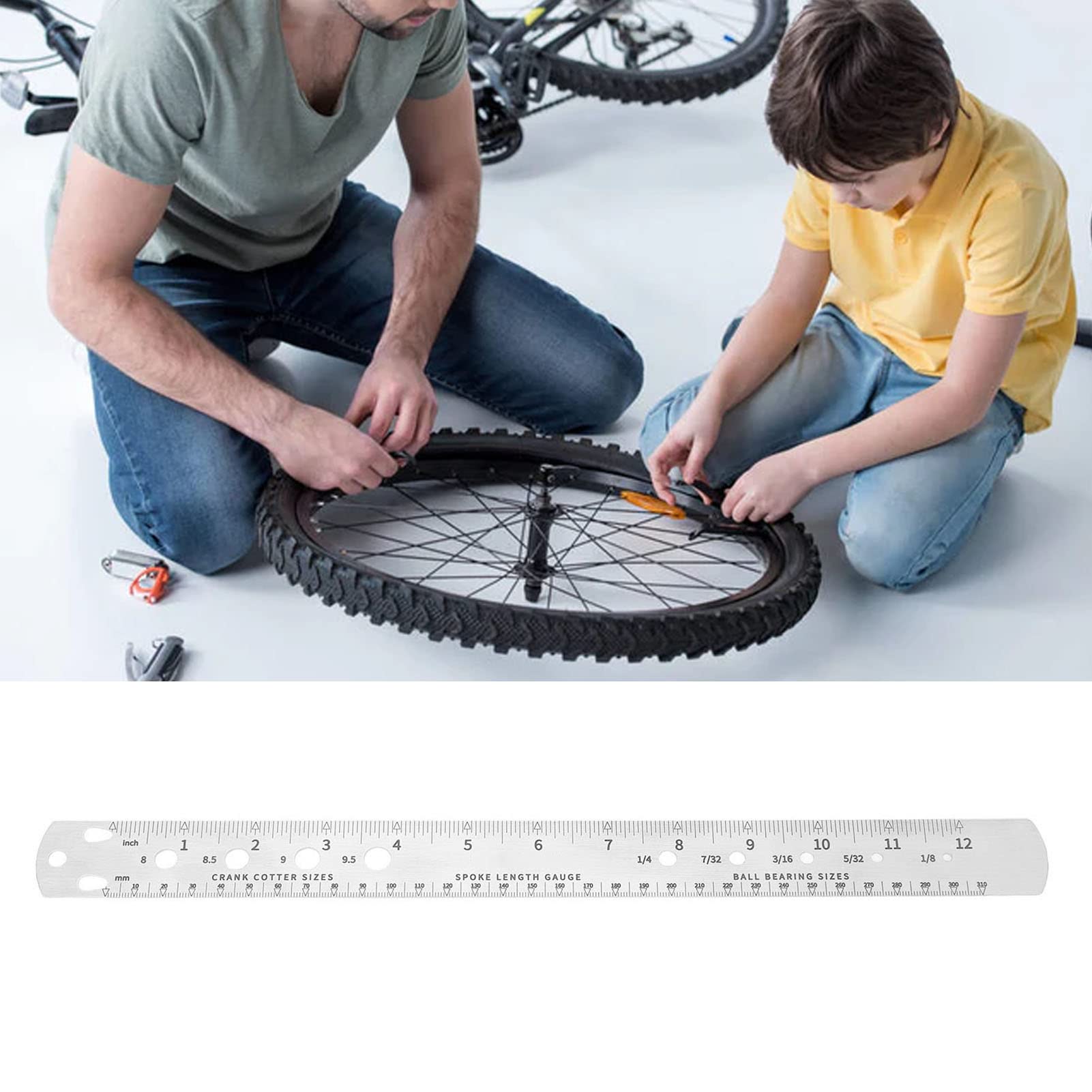 Bicycle Measuring Tool, Convenient, Clearly Lettered Bicycle Spoke Ruler Doublesided Printing for Bicycle