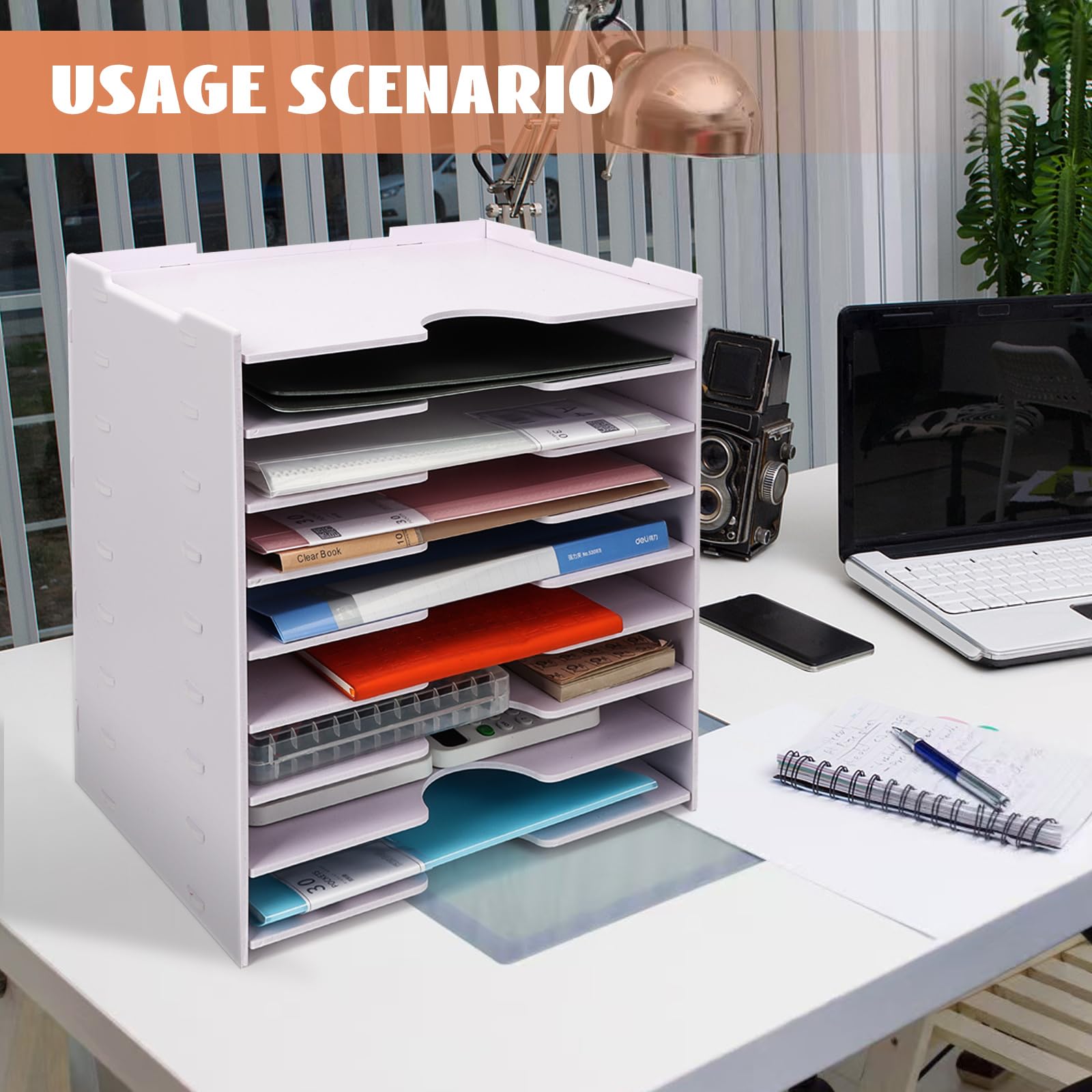 Cinnani 9 Capa Organizador de Escritorio con bandejas para Cartas, Organizador de Escritorio de Oficina, Soporte para Documentos A4, bandejas para archivar Documentos en casa, Oficina, Escuela