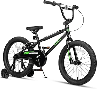 12 14 16 18 Inch Kids Bike BMX Style Bicycle with Training Wheels Coaster Brake for 2-10 Years Old Toddlers Boys Girls Multiple Colors