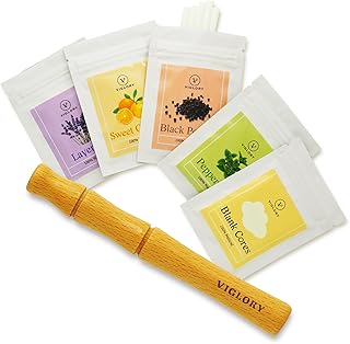VIGLORY Quit Smoking Inhaler, Wooden Essential Oil Inhaler with 4 Pack Flavored Cotton Cores, Stop Smoking Aid with No Nicotine, Oral Fixation for Adults