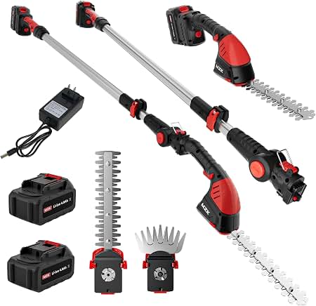 Amazon.com: MZK 20V 2-in-1 Pole Hedge Trimmer & Grass Shear, 6