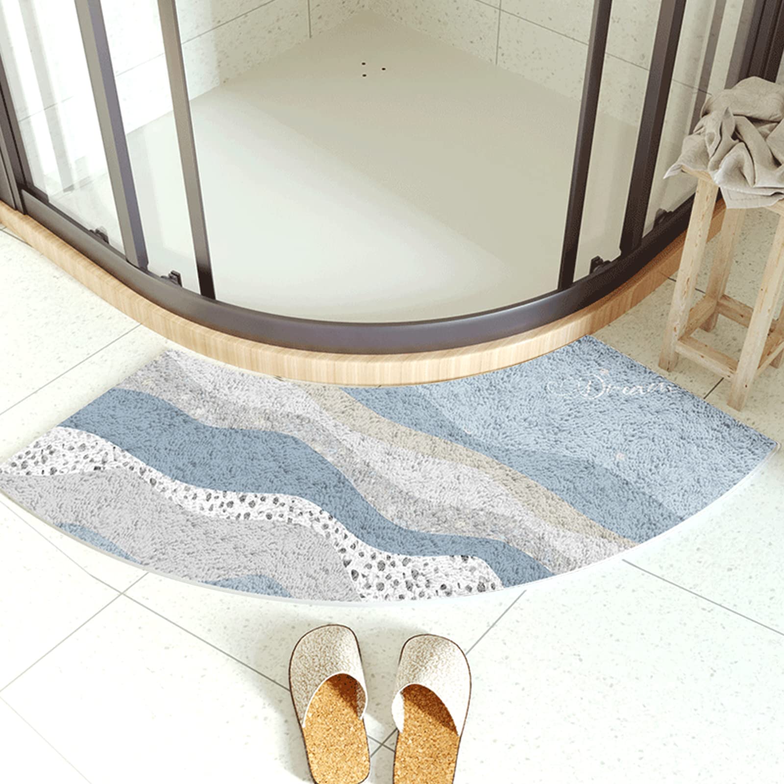Curved Bath Mat Shower Bath Mat Bath Mat Non Slip Shower Mat Non Slip Mat Bath Tub Shower Mat Non Slip Water Mat Curved Shower Mat Water Machine Absorbent Bath Mat Curved Bath Mat Corner Shower Mat