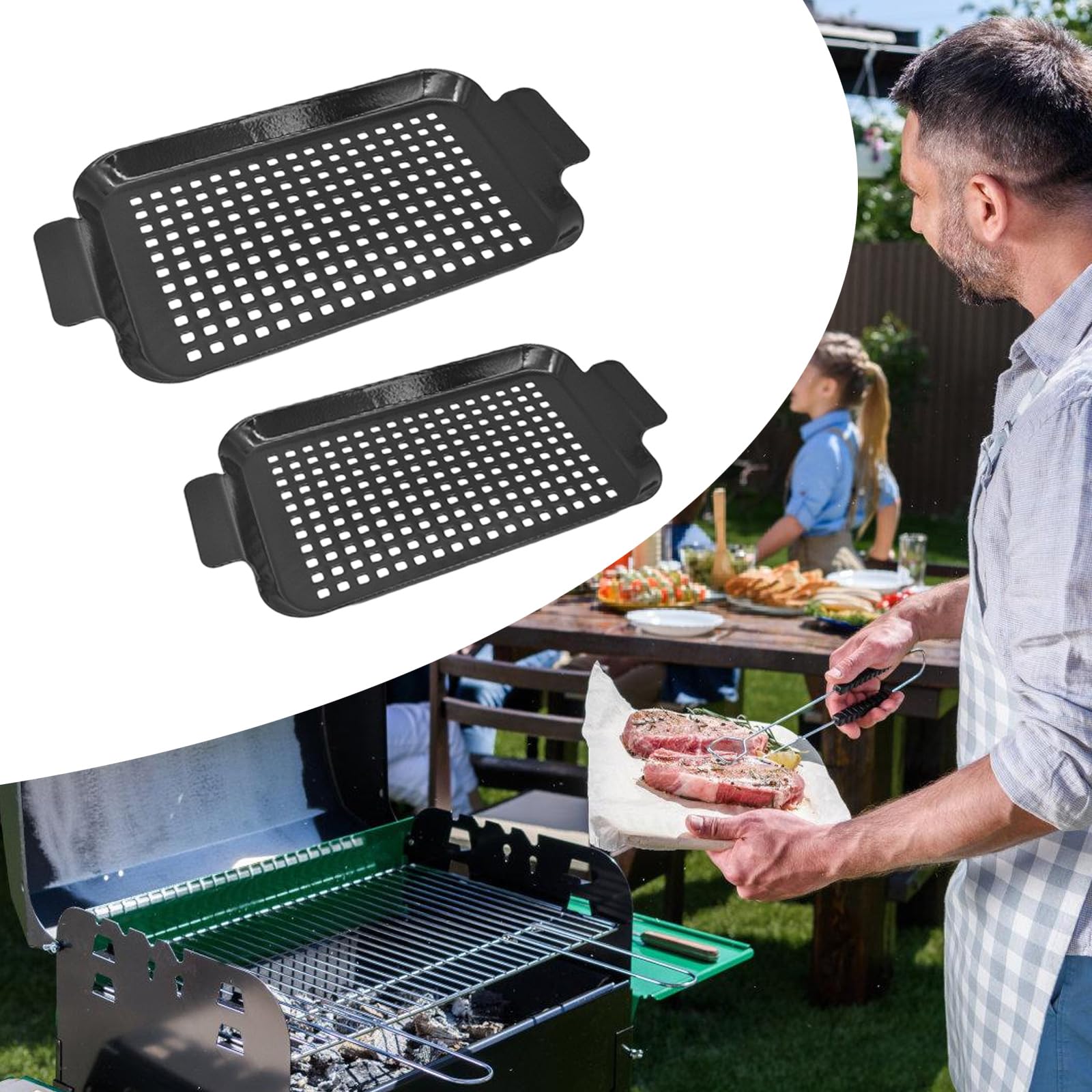 Zestaw 2 przenośnych rusztów do grillowania Ceic na Chal BBQ & Camping – lekkie, idealne do gotowania na świeżym powietrzu i innych